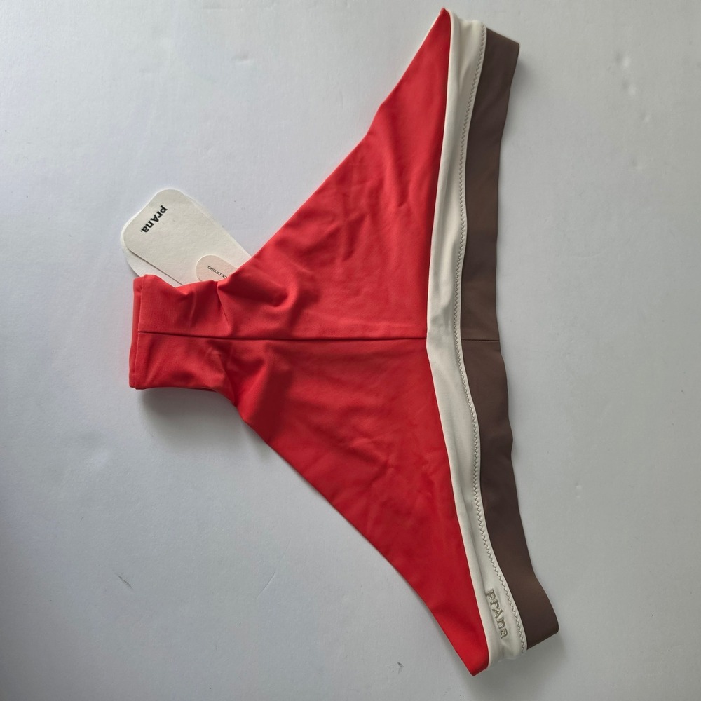 Prana Baja Bound Cheeky Bottom Womens Medium Rose Fire Colorblock NWT 2080641 - Picture 7 of 9